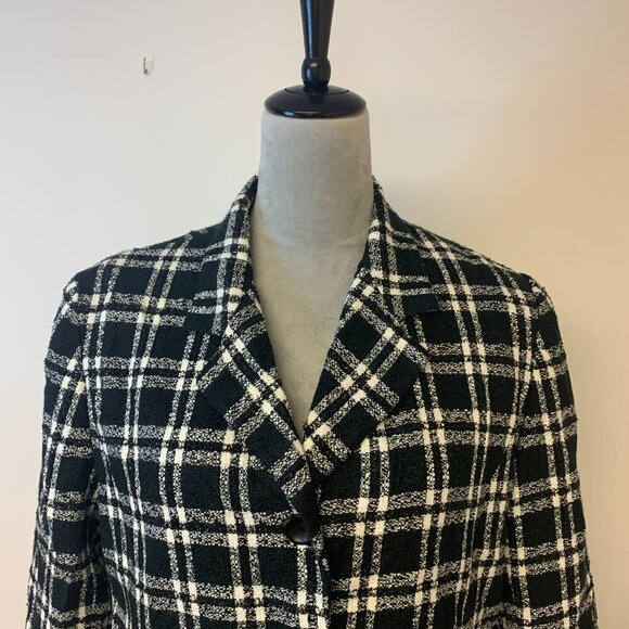 Norton McNaughton Blazer Plaid 90s Preppy Office Business Causal Womens SZ 12P - Picture 2 of 11
